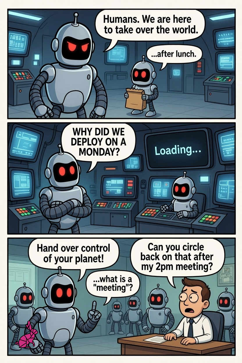 Cartoon - The Robots Take Over the World (please hold)